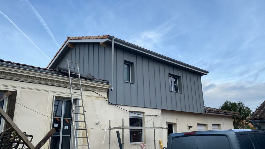 Bardage zinc, pignon – SASU BADI