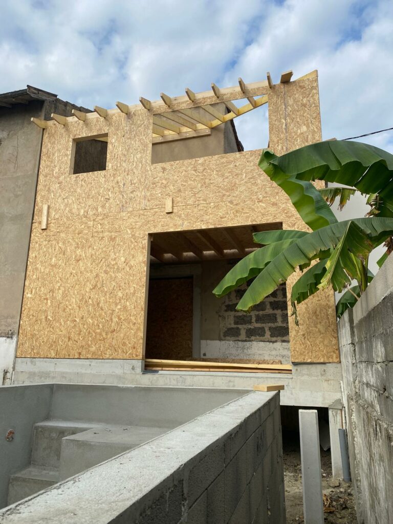 Extension en ossature bois et panneaux OSB – SASU BADI